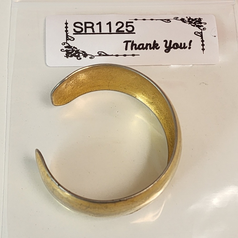 Monet Gold Tone Wide Open Cuff Bracelet Polished Statement Vintage Modernist - Picture 7 of 7